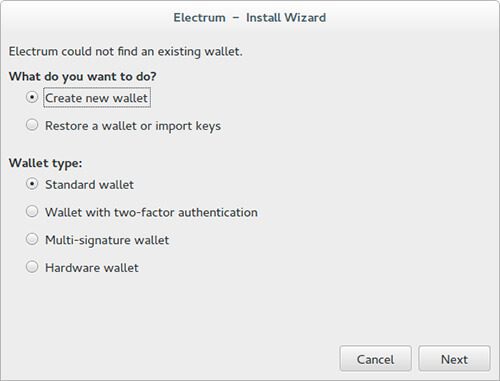 electum install wizard