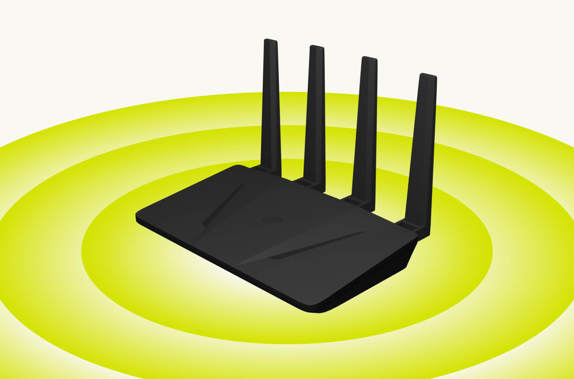 Aircove router surrounded by rings.