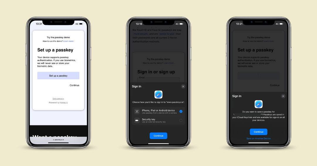 How to create an account with passkey