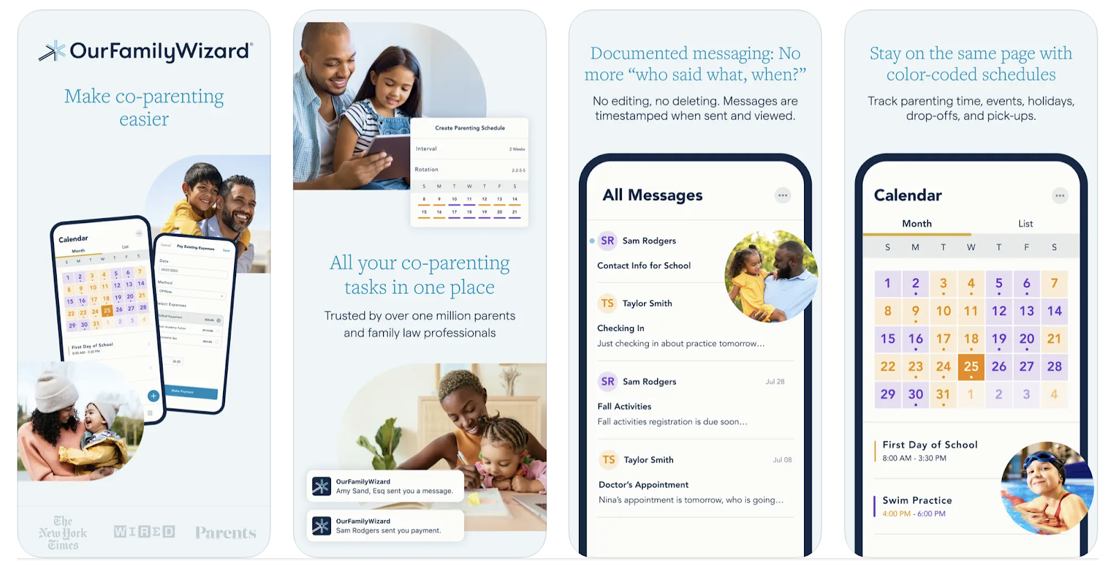 OurFamilyWizard app interface