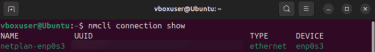 Finding connection name using Linux terminal.