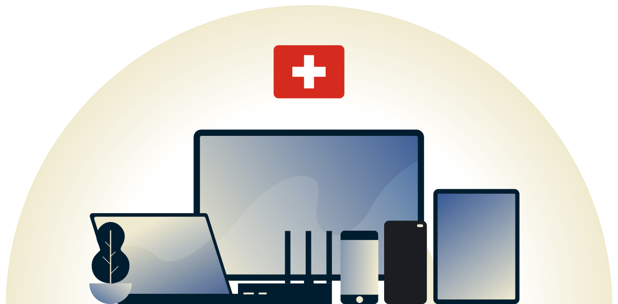 Svizzera VPN che protegge una variet&agrave; di dispositivi.