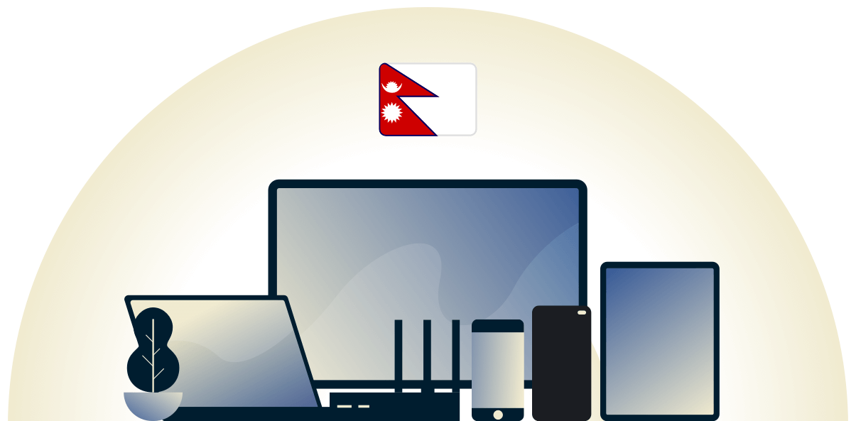 Nepal VPN chroniący r&oacute;żne urządzenia.