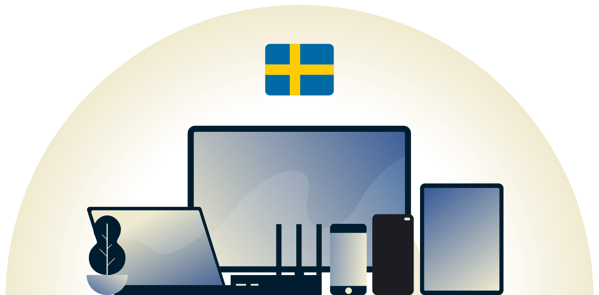 Zweedse VPN beschermt een verscheidenheid aan apparaten.